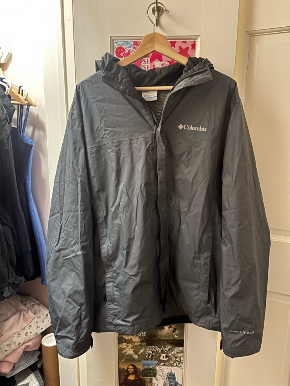 GRAY COLUMBIA WINDBREAKER/RAINCOAT